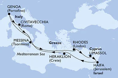 msc israele lirica itinerario