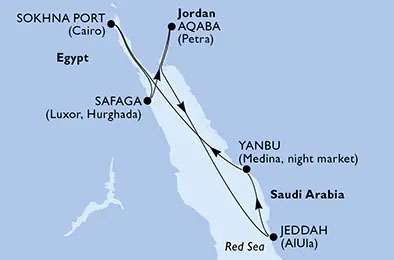 msc mar rosso itinerario