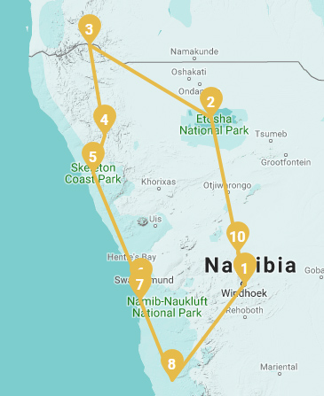 namibia itinerario